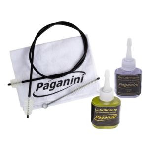 KIT LIMPADOR PARA TROMPETE OU TROMBONE COM ESCOVAS, FLANELA, GEL E Ã“LEO PARA PISTO