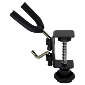 SUPORTE PARA VIOLINO E ARCO PARA MESA OU BANCO DE IGREJA COR PRETO